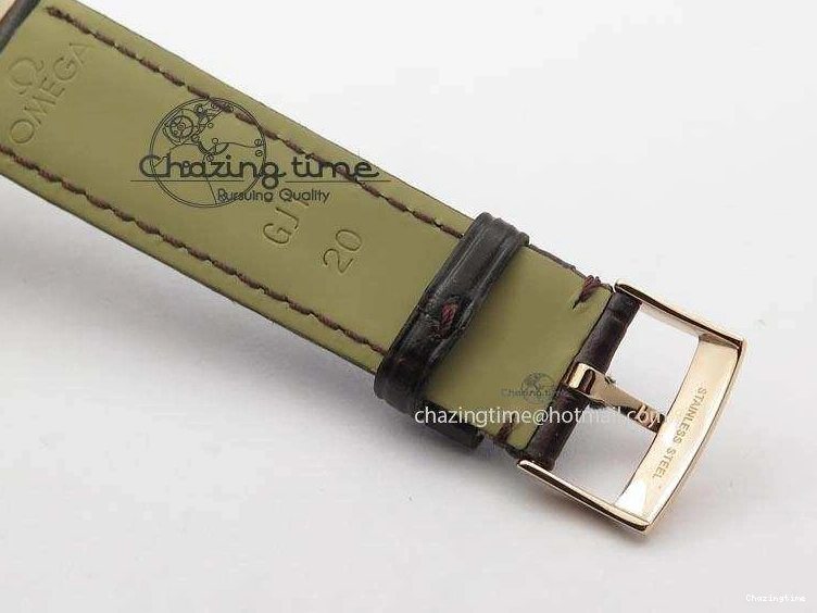 0207 Popular De Ville MK 1:1 Best Edition RG White Dial On Black Leather Asian Seagull T1701 (Sec@6) 8237